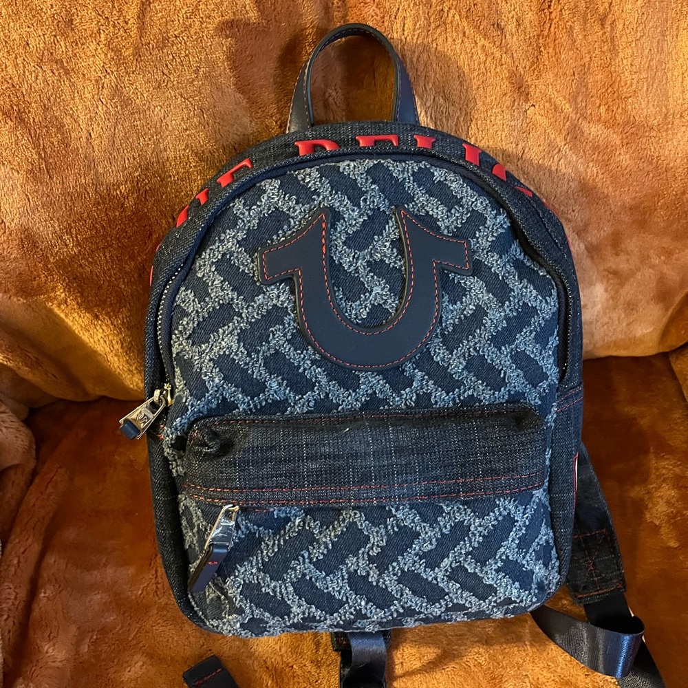 True Religion Blue Patterned Men's Backpack